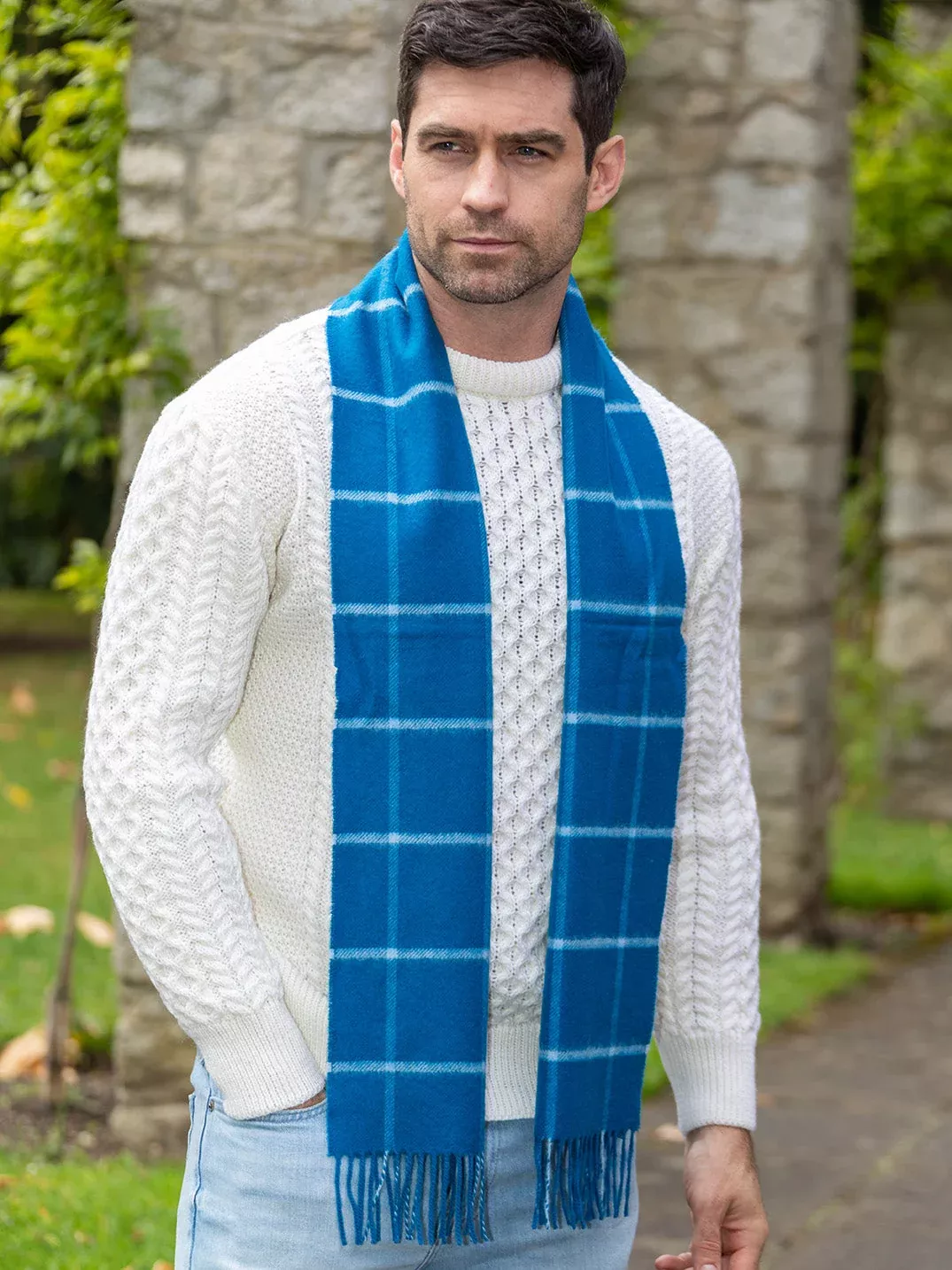 100% Cashmere Scarf Atlantic Blue