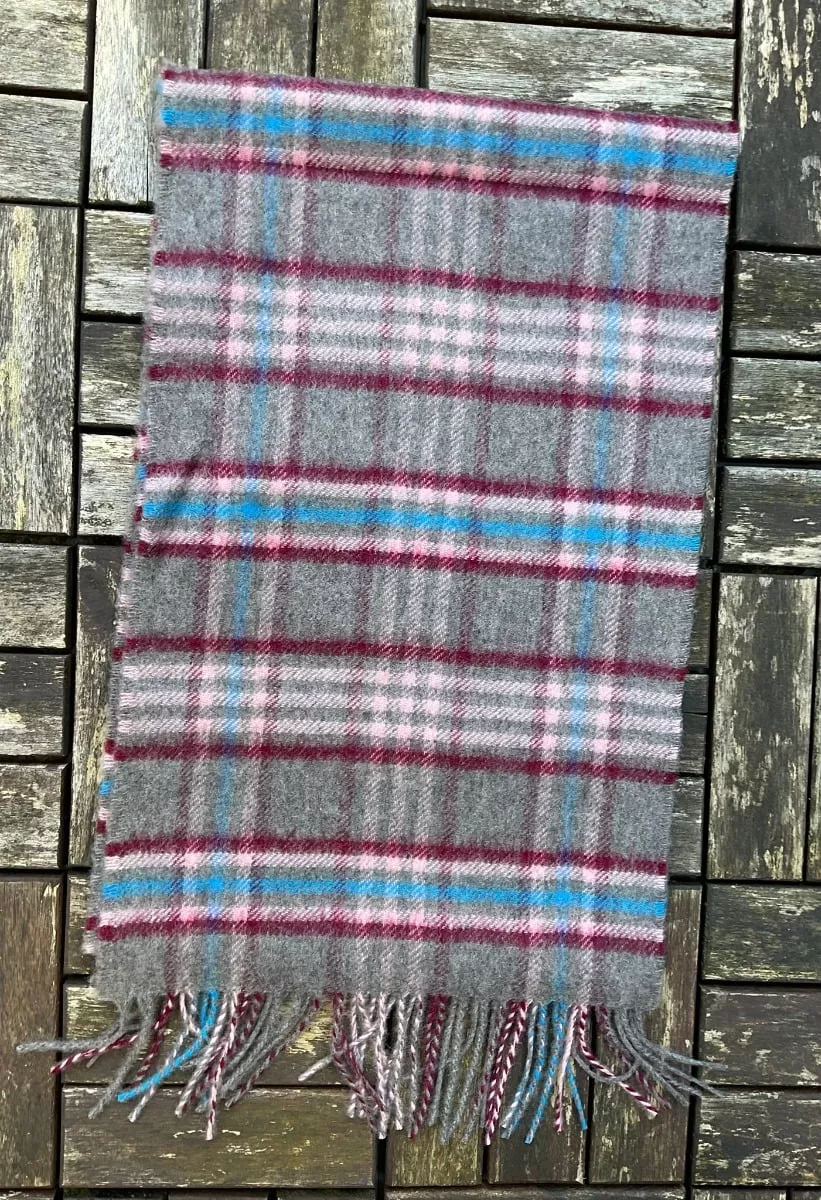 100% Cashmere Scarf Grey Multi