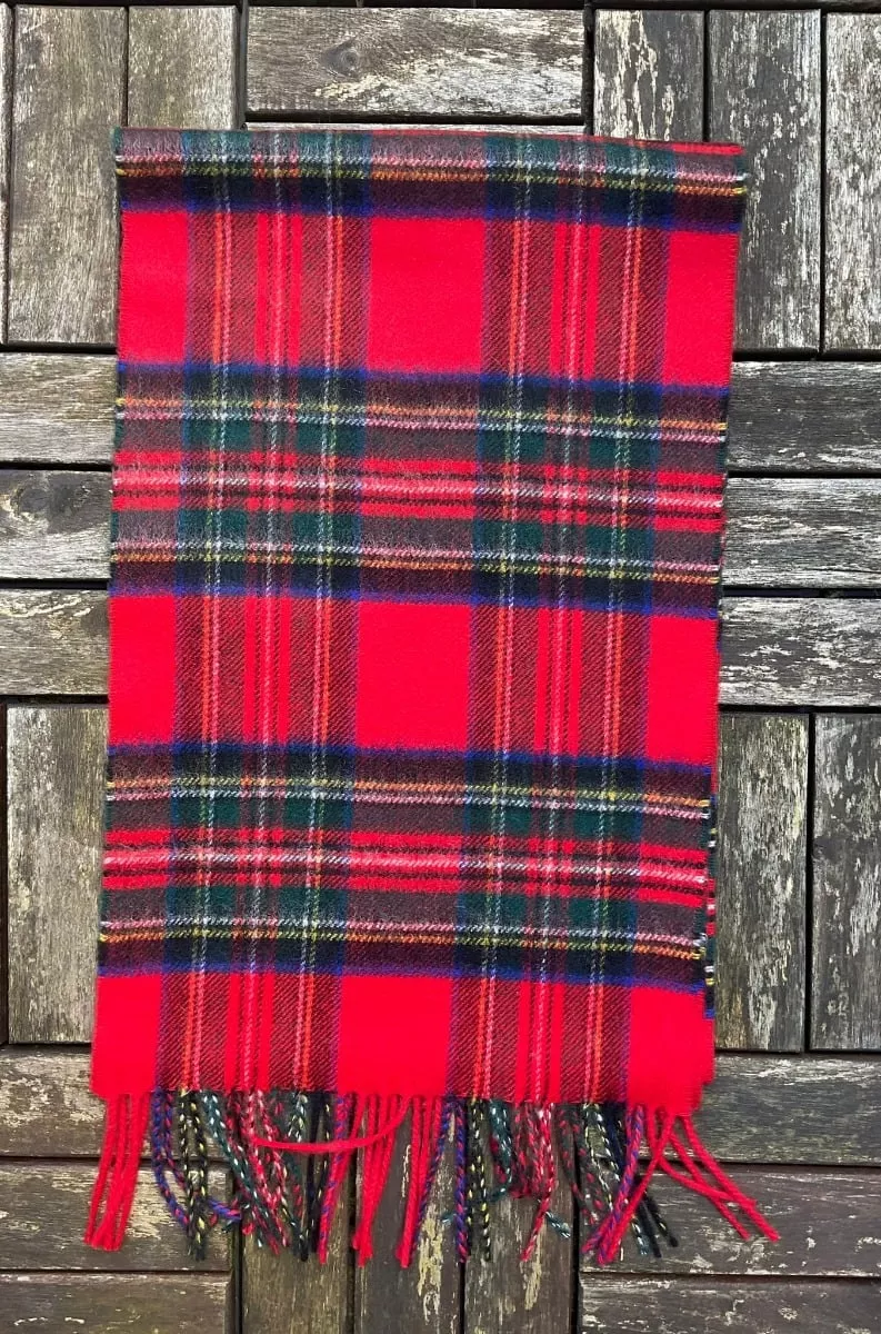 100% Cashmere Scarf Red Stewart