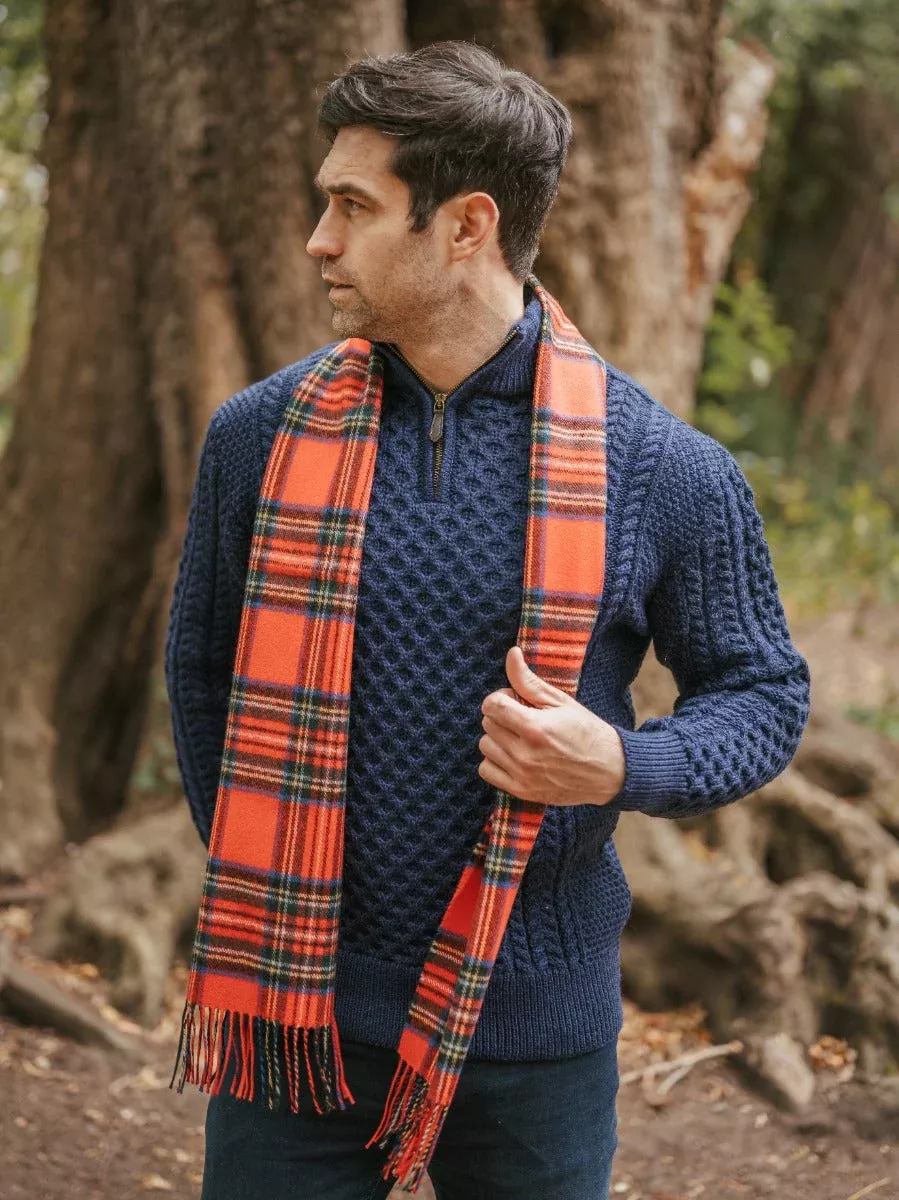 100% Cashmere Scarf Red Tartan