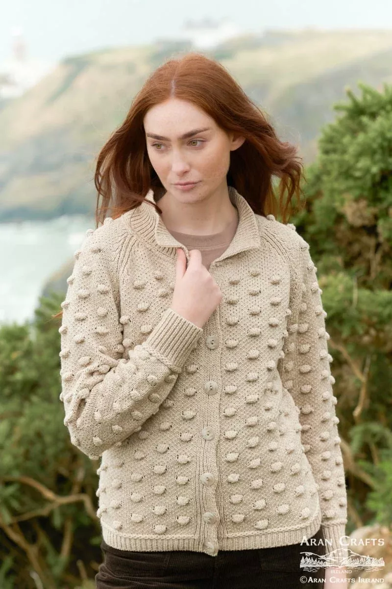 100% Merino wool Popcorn Cardigan