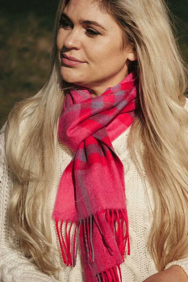 100% Merino Wool Scarf Pink Col 177
