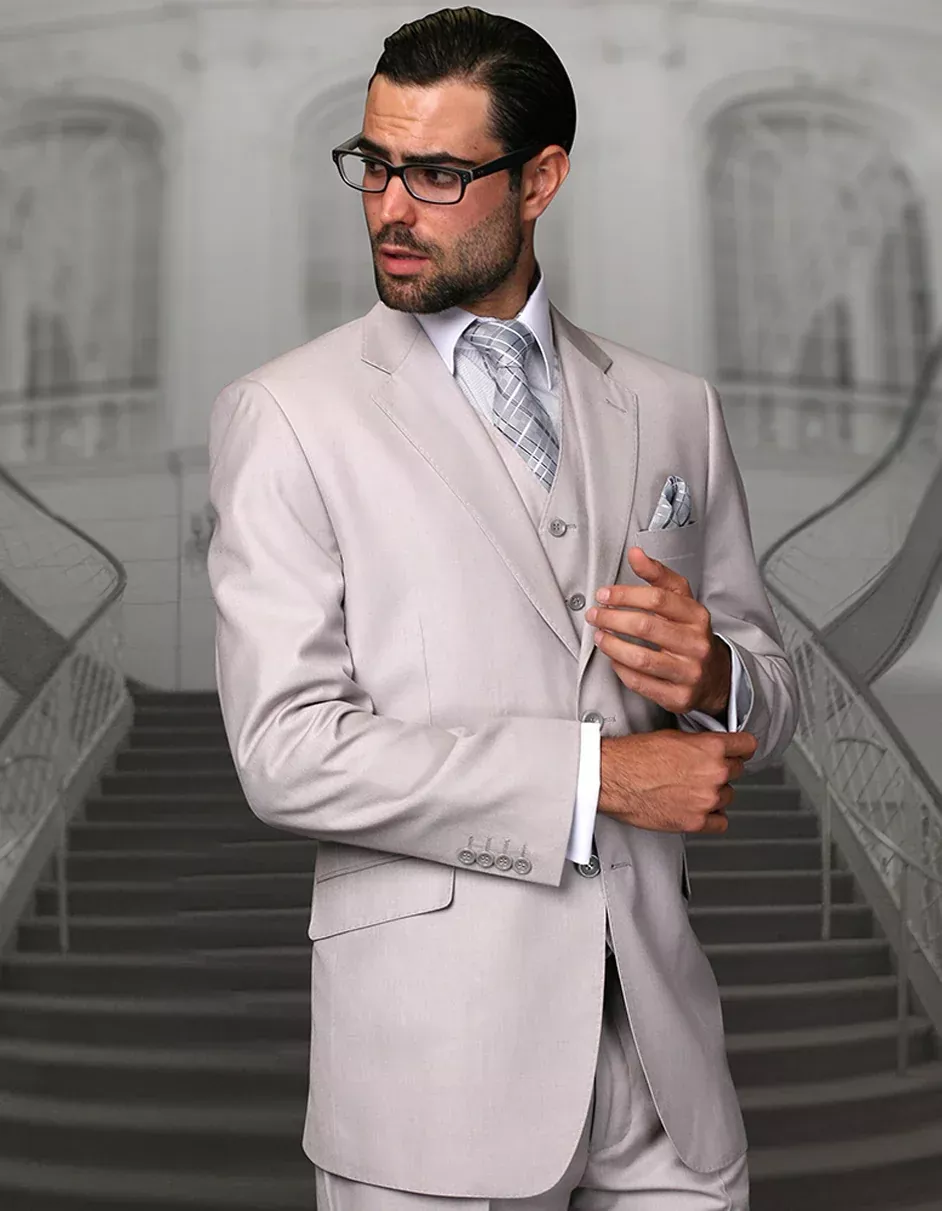 100 PercentSuit - MensClassic Wool Business Ash Suits