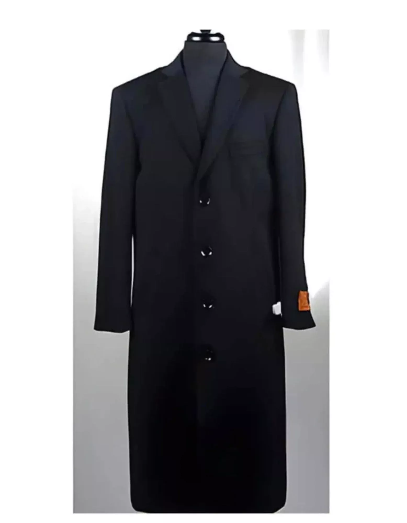 4 Button Wool Blend Black Bravo Top Overcoat