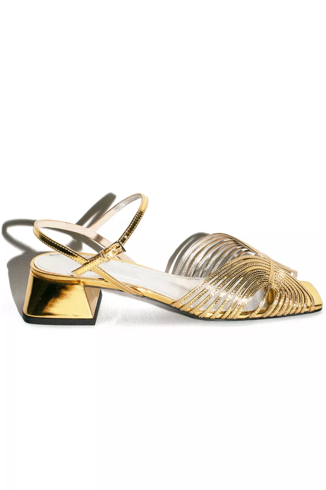 70's Gold Strappy Low Sandal