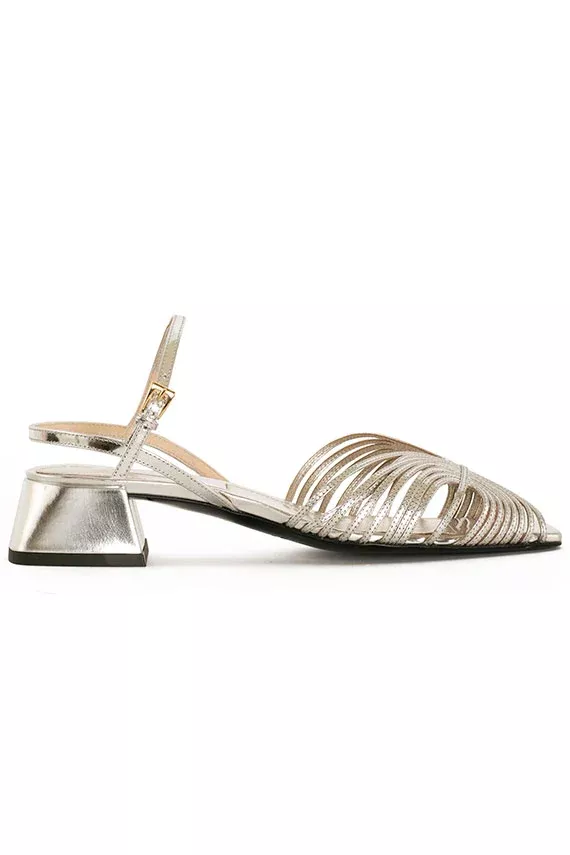 70's Silver Strappy Sandal
