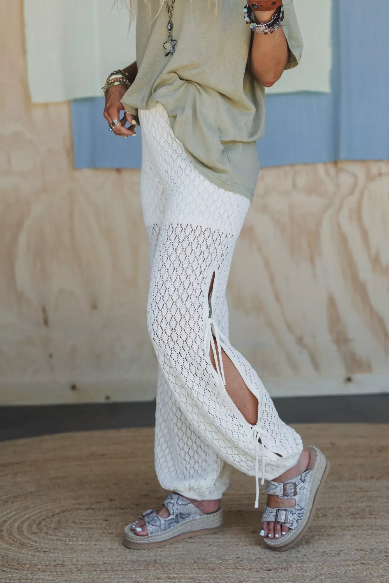 Acacia Crochet Side Tie Pants