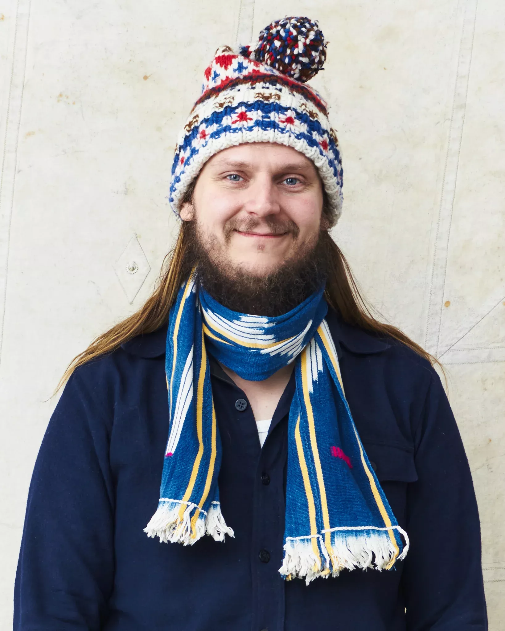 African Indigo Baulé Ikat Textile Scarf No. 3