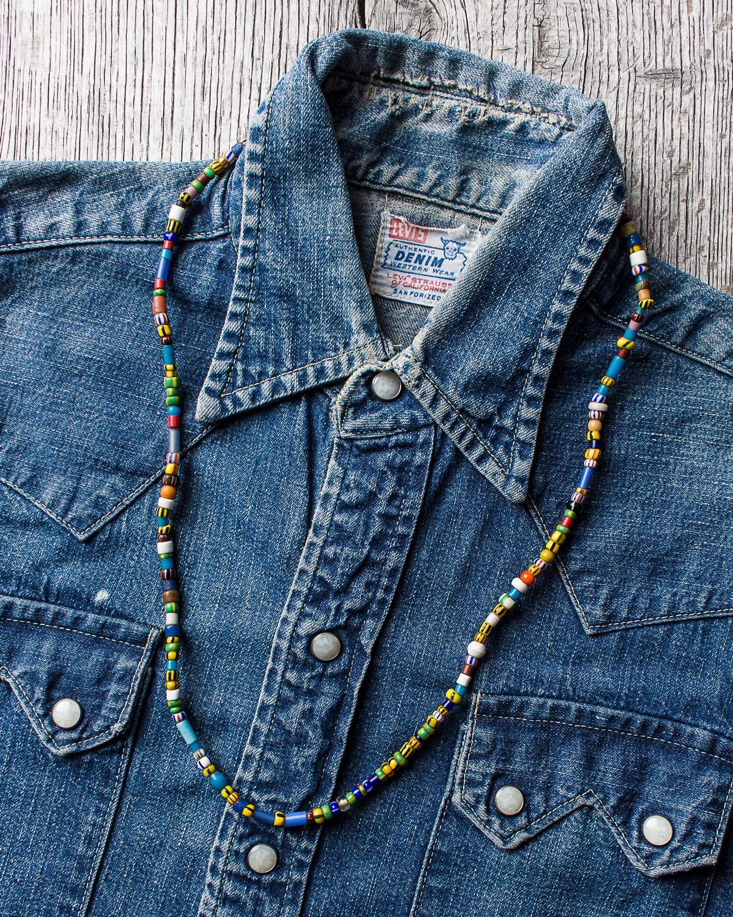African Trade Beads Necklace