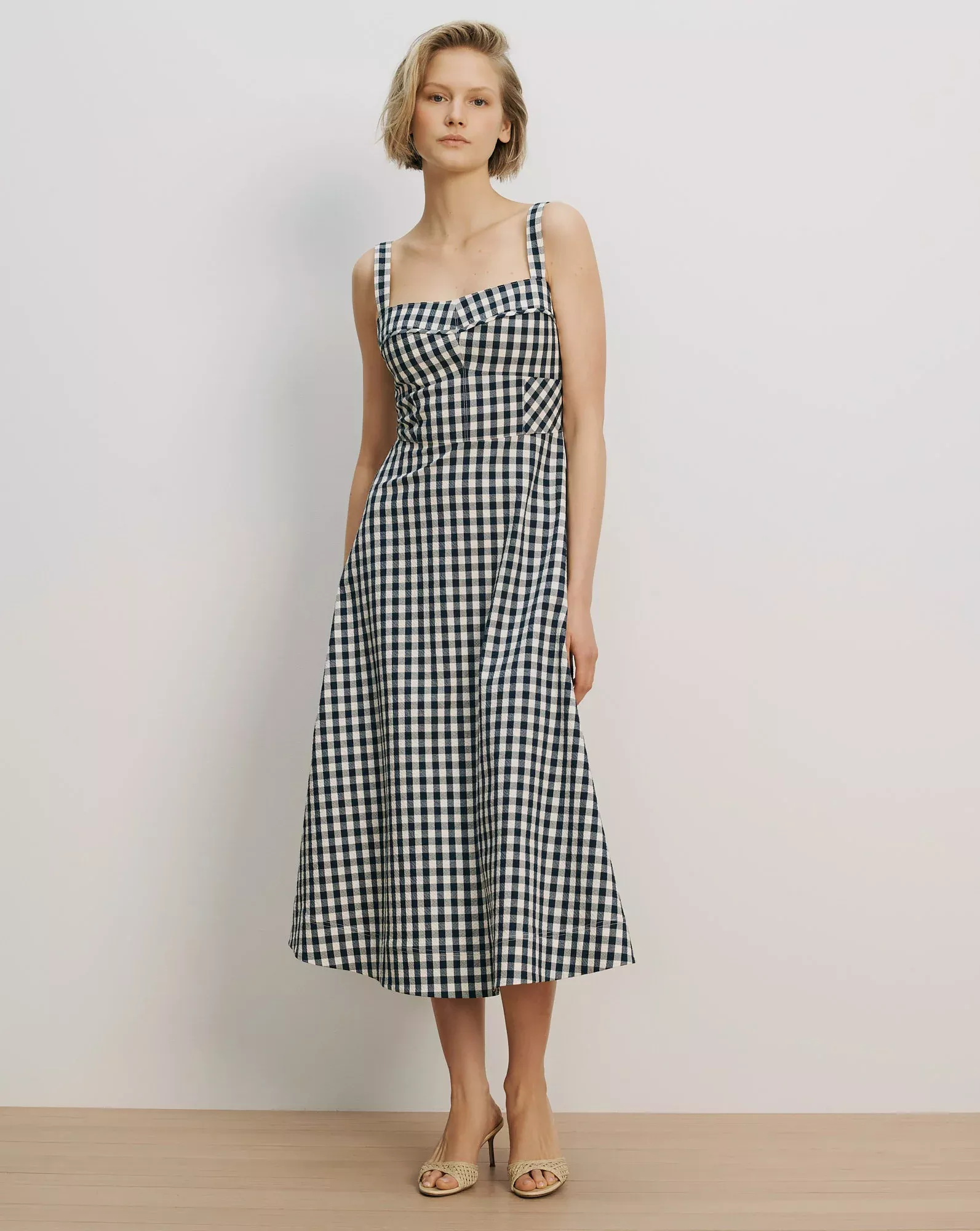 Aila Gingham Midi Dress