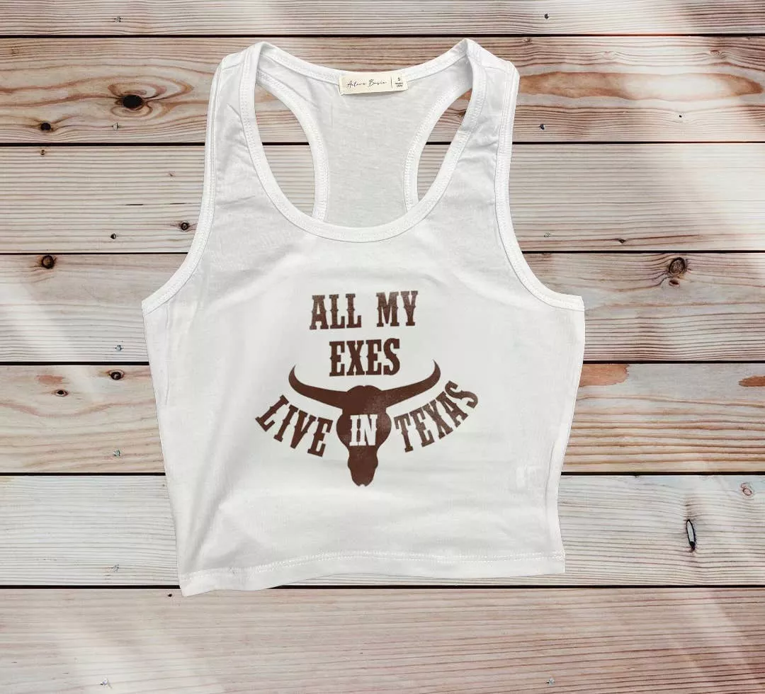 All My Exes Texas Cropped Tank Top