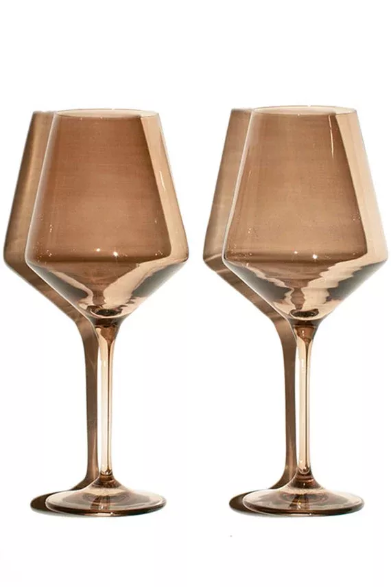 Amber Smoke Stemware