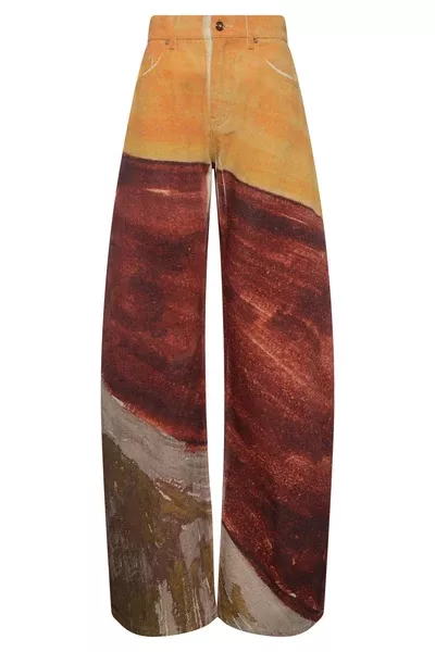 Amoret Barrel-leg Jean in Fire Multi Recycled Cotton Denim