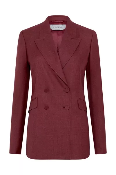 Angela Blazer in Bordeaux Wool Silk