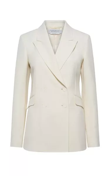 Angela Blazer in Ivory Sportswear Wool