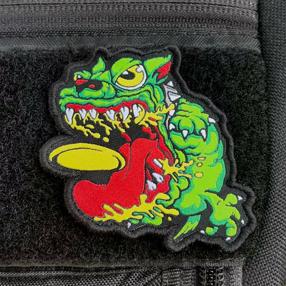 Angry Discin' Dog Disc Golf Patches