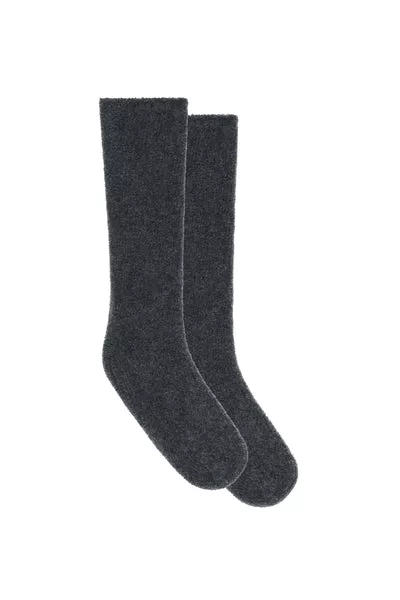 Anima Knit Socks in Grey Silk