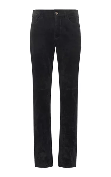 Anthony Five Pocket Pant in Black Suede