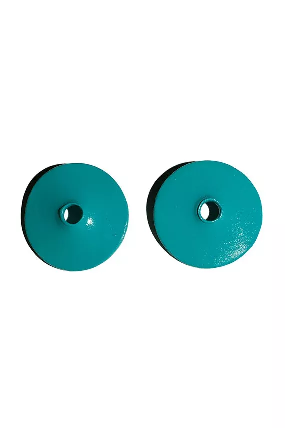 Aqua Blue Cymbal Earrings