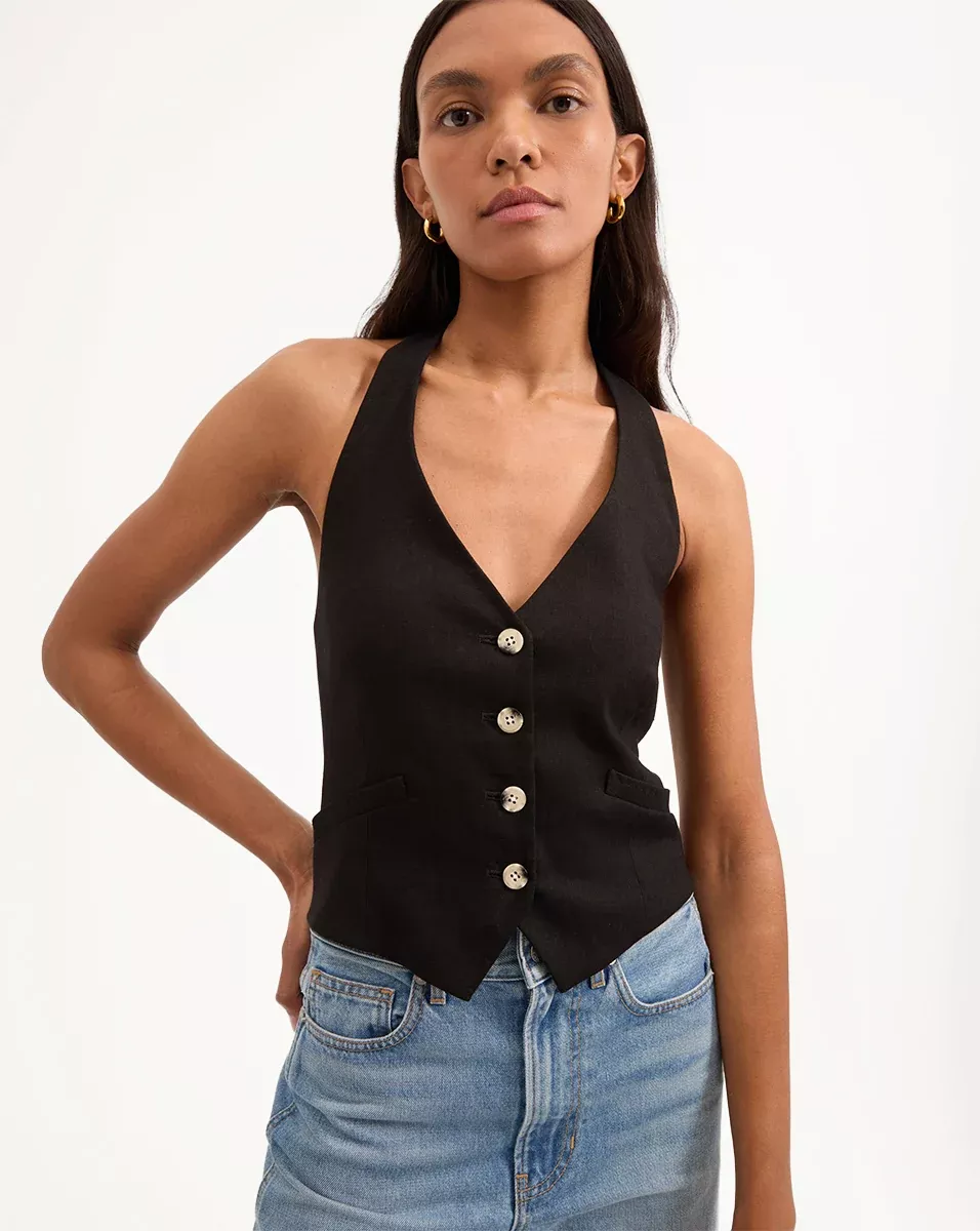 Arabella Stretch-Linen Vest