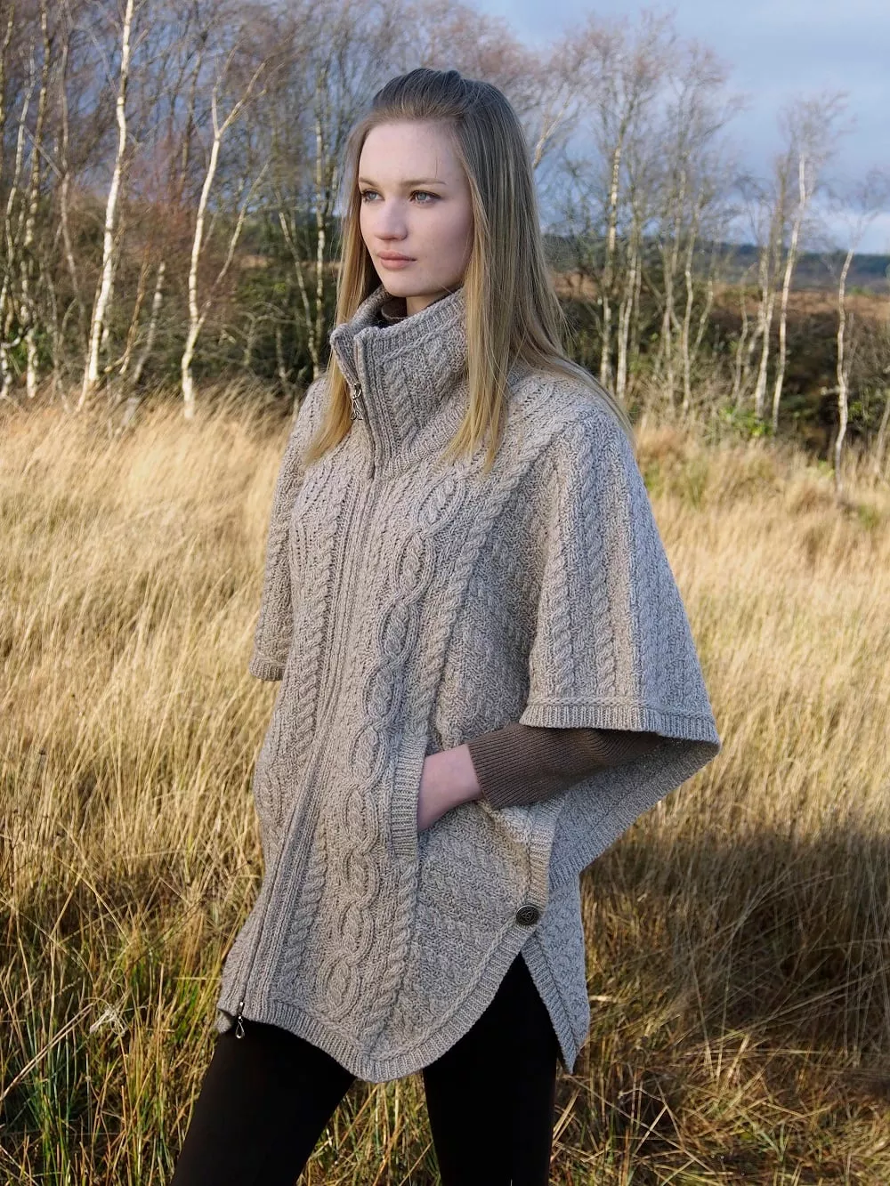 Aran Batwing Jacket Merino Wool