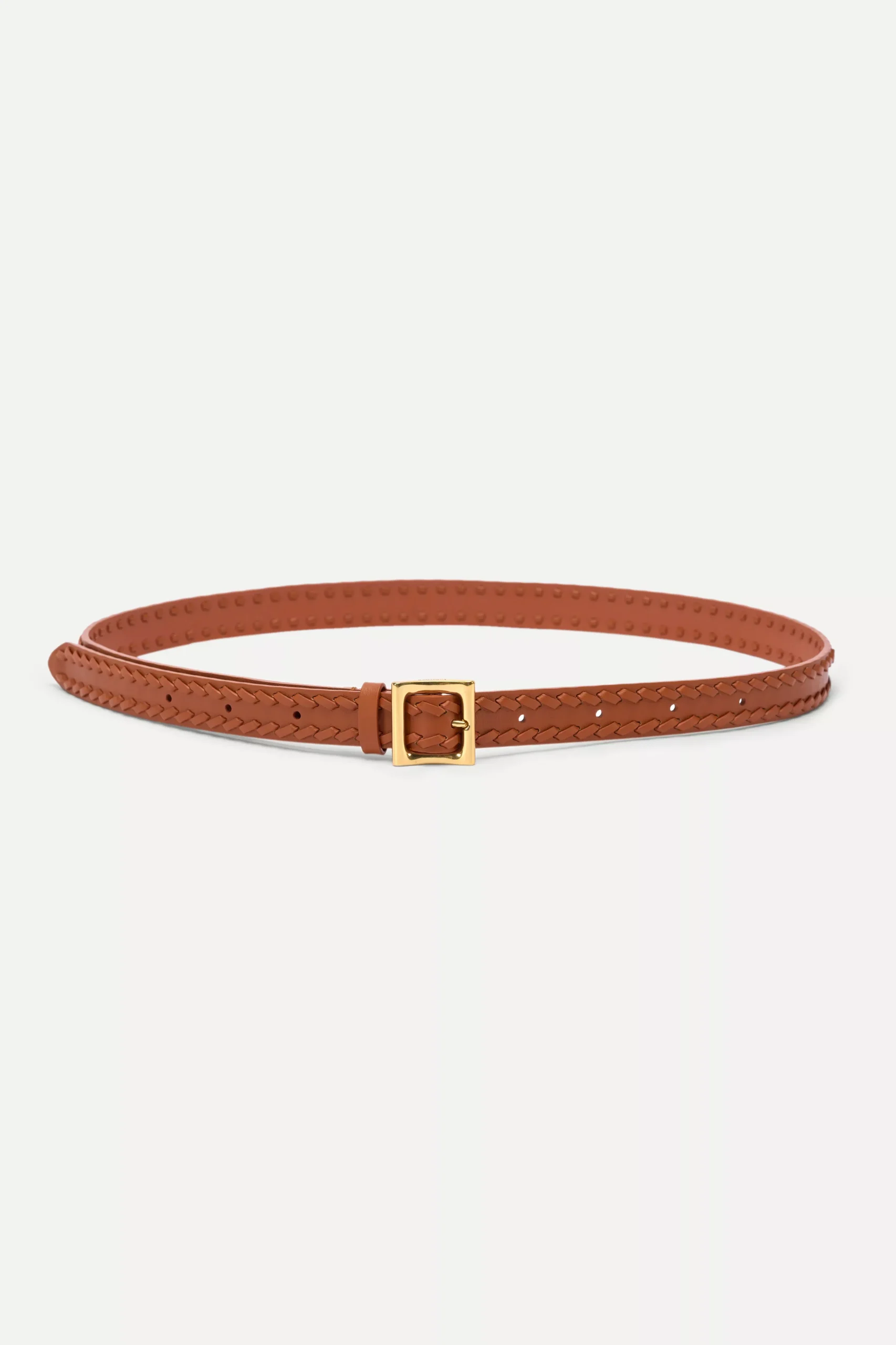 Arc Braided Leather Belt in Vegetable-Tanned Leather