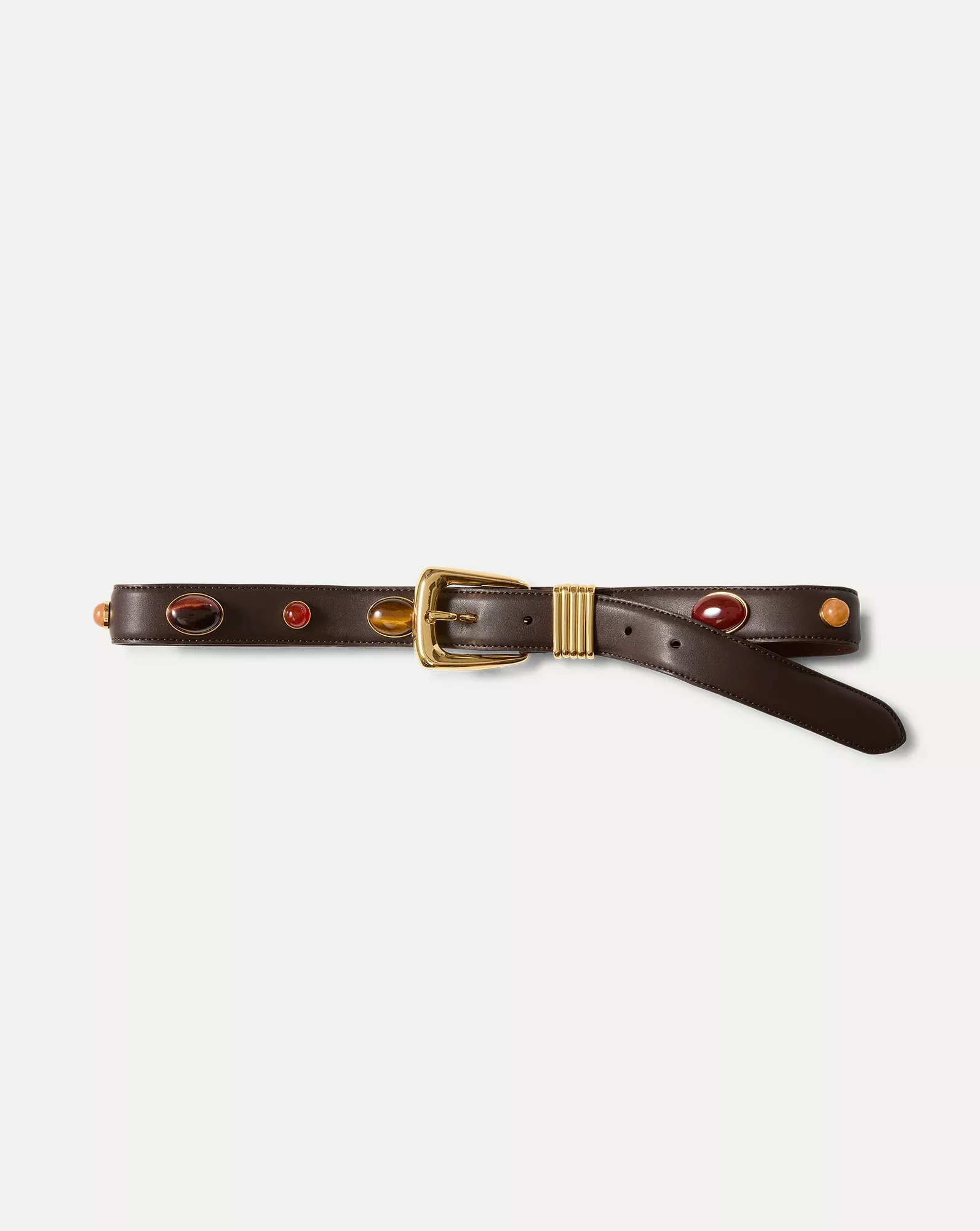 Arch Embellished Leather Belt
