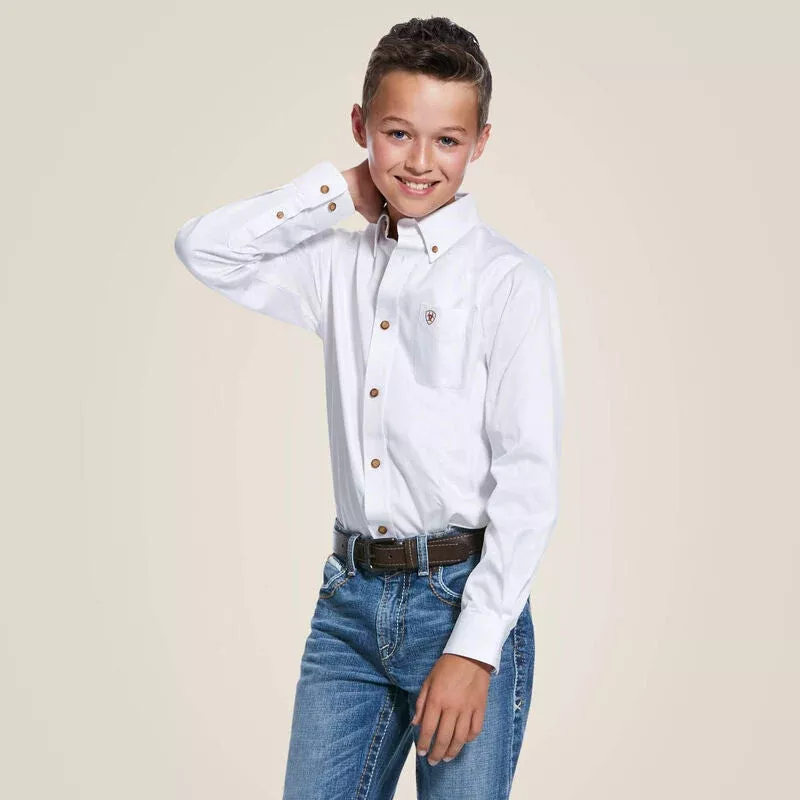 ARIAT SOLID TWILL CLASSIC FIT BOYS SHIRT STYLE 10030162