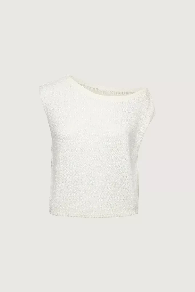 ASYMMETRICAL OFF SHOULDER KNIT TOP