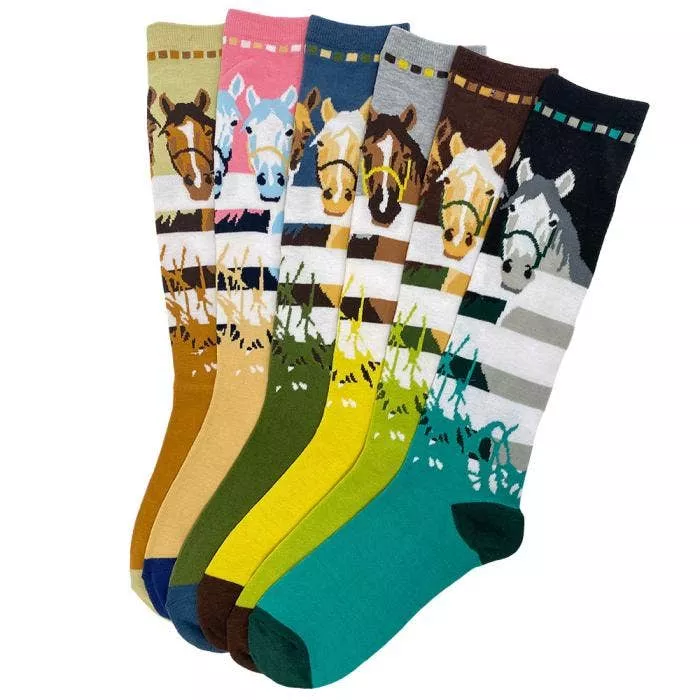 At the Fence Adult Tall Socks, 6-pack
