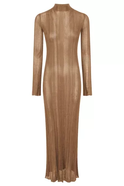 Atira Knit Maxi Dress in Camel Silk