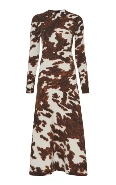 Atticus Knit Maxi Dress in Ivory Cognac Multi Cashmere