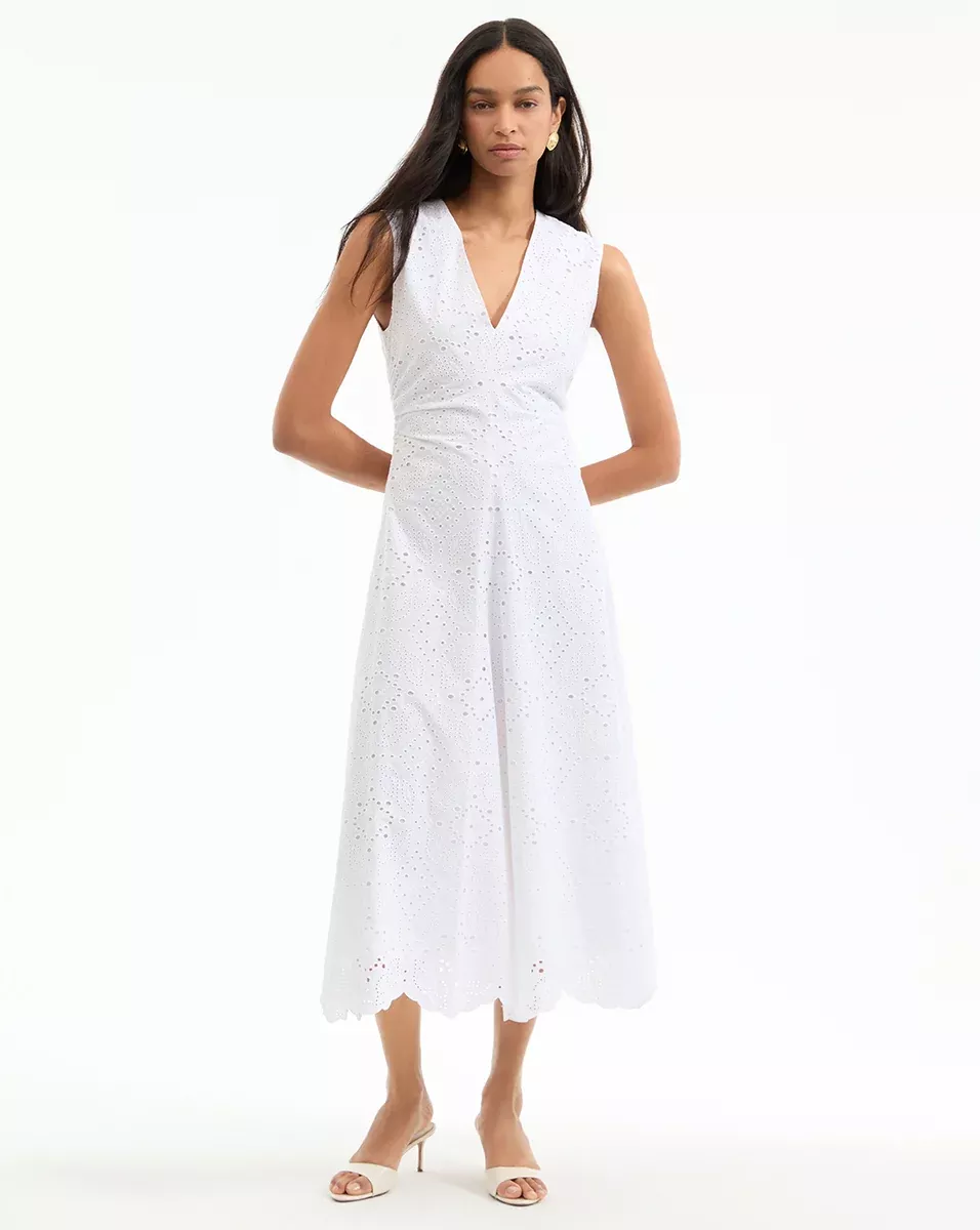 Aven Eyelet Midi Dress