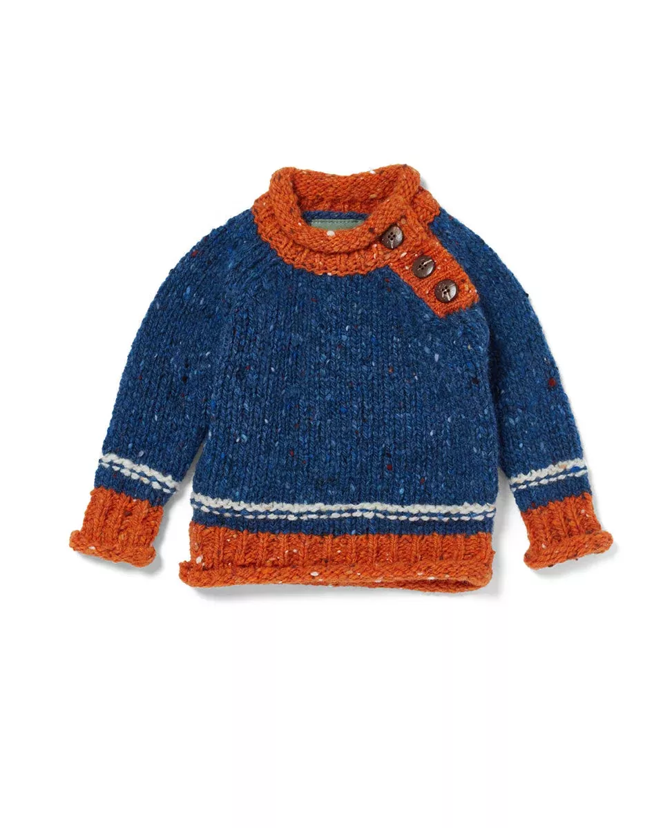 Baby Roll Neck Crew Neck Sweater Blue