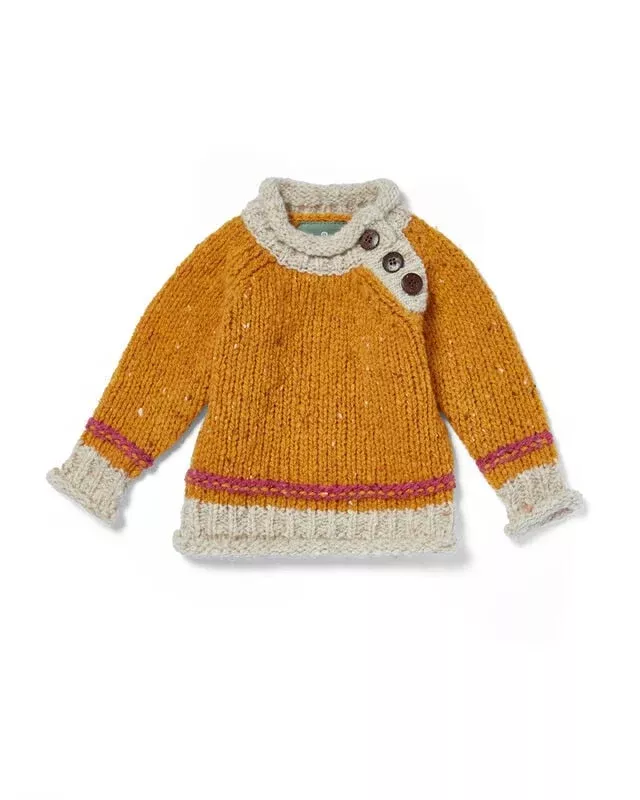 Baby Roll Neck Crew Sweater Mustard