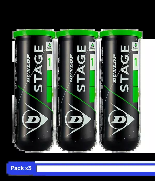BallsDunlop Stage 1 Verde Tenis (Pack x3)