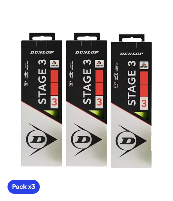 BallsDunlop Stage 3 Rojo/Amarillo (Pack x3) 2025
