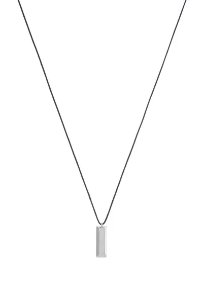 Bar Necklace in Platinum with Pearls