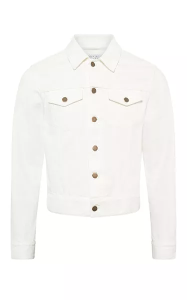 Barry Trucker Jacket in White Recycled Cotton Denim