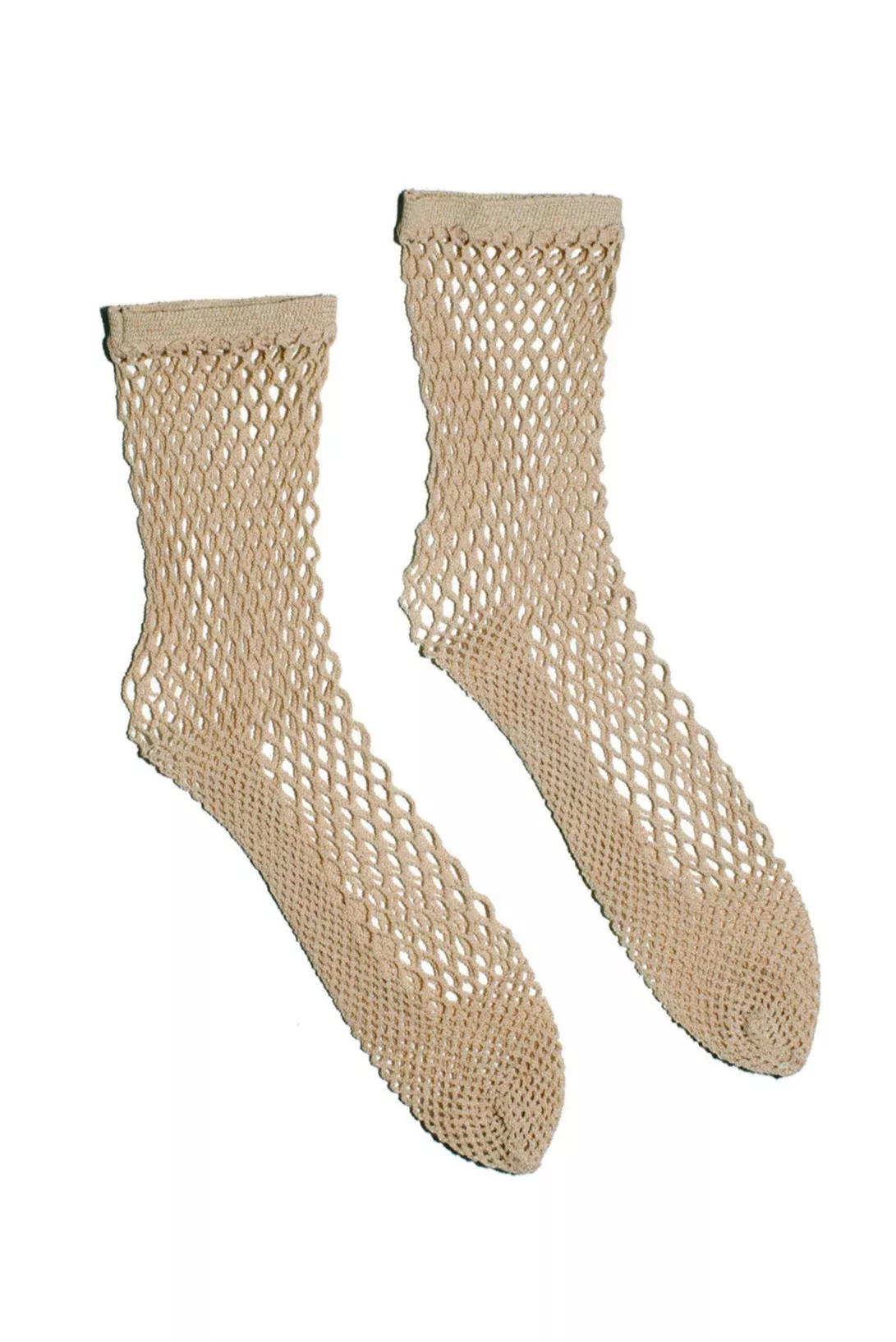 Beige Fishnet Socks