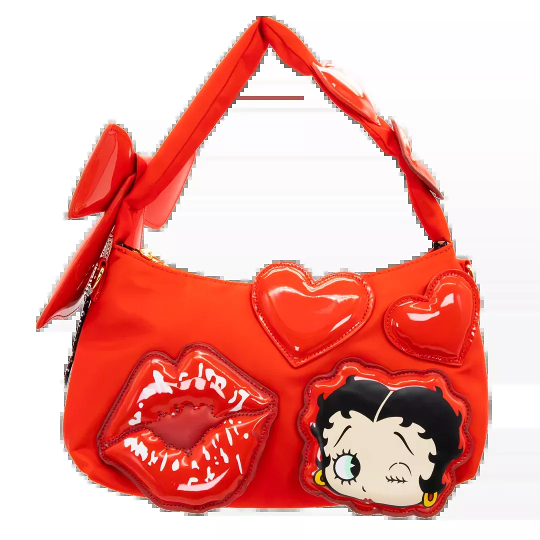Betty Boop Padded Nylon Baguette with Webbing Strap