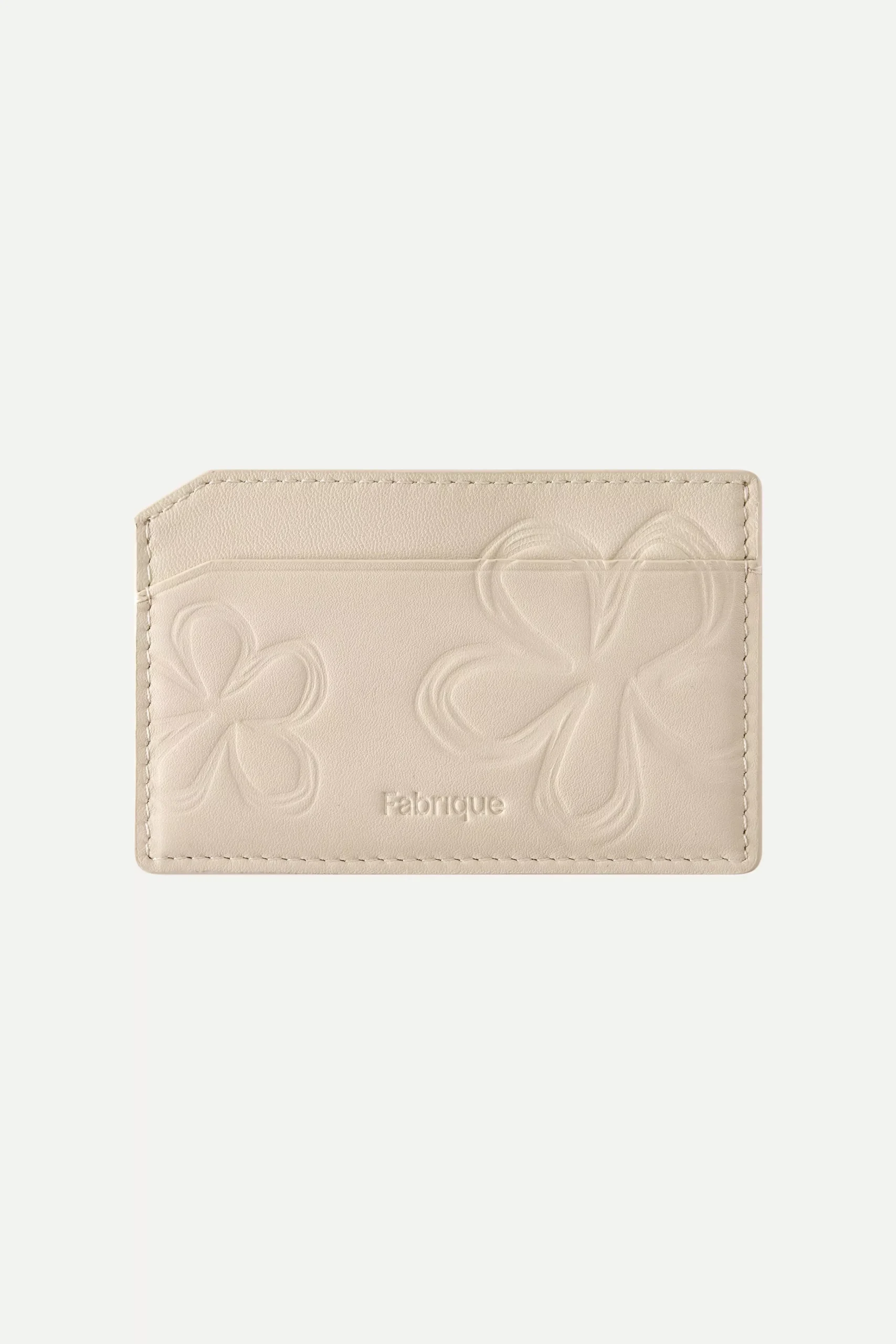 Bevel Double Layer Card Holder in Calfskin Leather