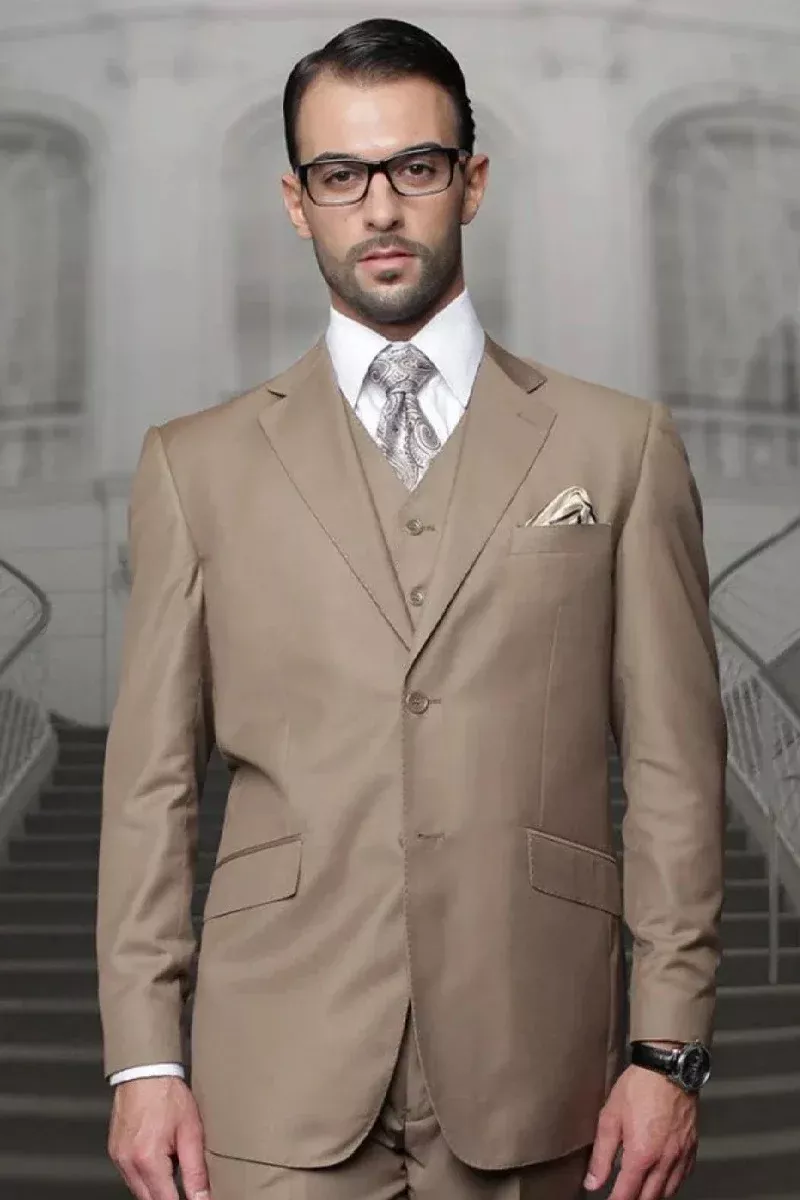 Big and Tall Suit - Bronze Big and Tall Regular Fit 3 PC Suit