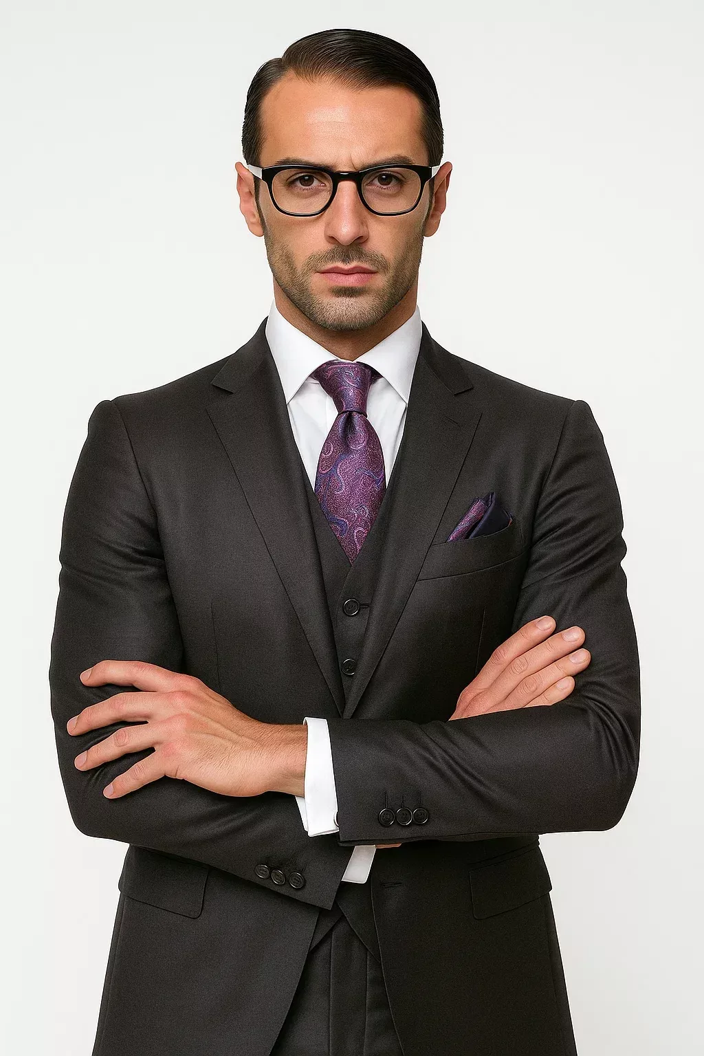 Big and Tall Suit - Charcoal Big and Tall Regular Fit 3 PC Suit