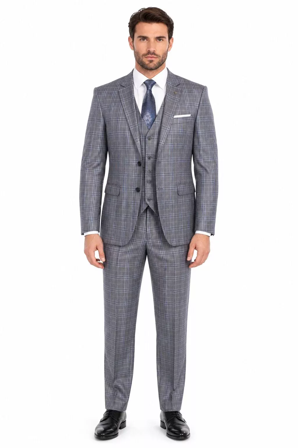 Big and Tall Suit - Plaid Big and Tall 3 PC Suit