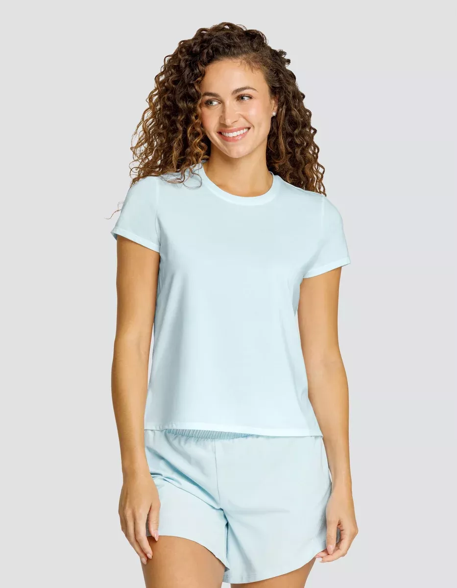 BIJOU BOXY SHORT SLEEVE TOP - BLUE GLOW