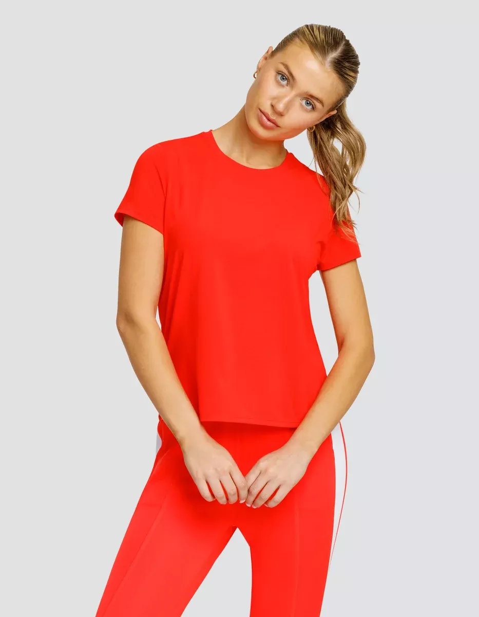 BIJOU BOXY SHORT SLEEVE TOP - FLAMENCO