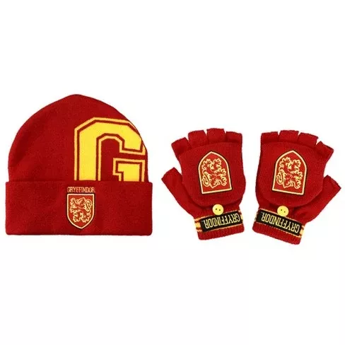 Bioworld Harry Potter Gryffindor Embroidered Beanie & Glomitts Combo