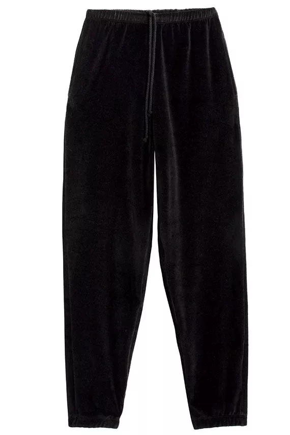 Black Beachwood Velour Sweatpants