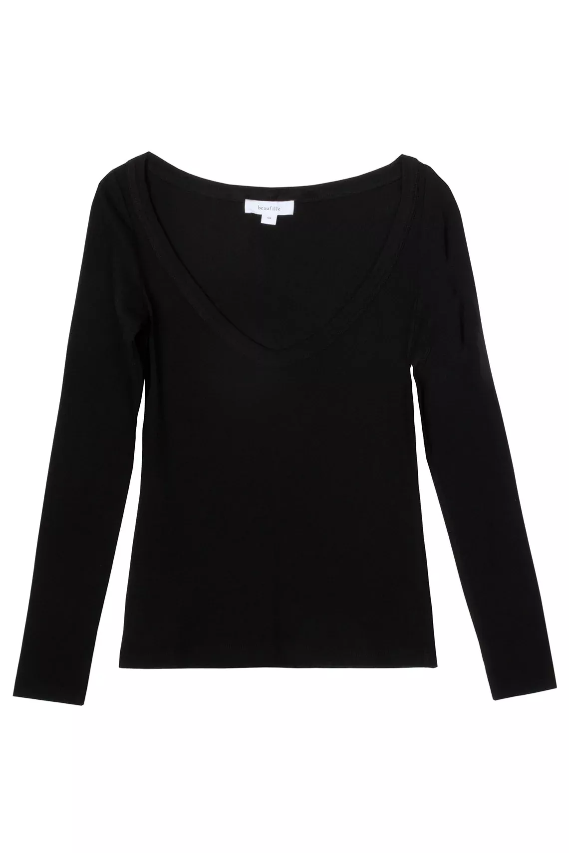 Black Deep Scoop Top